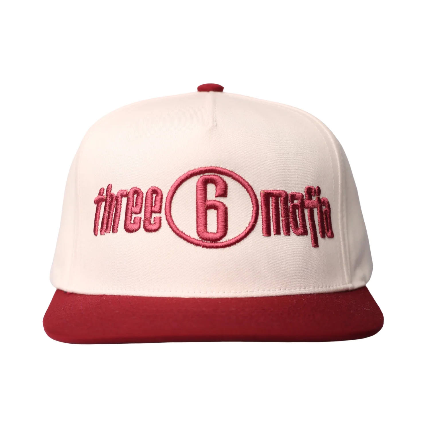 Snapback "Three 6 Mafia" Cream/Burgundy