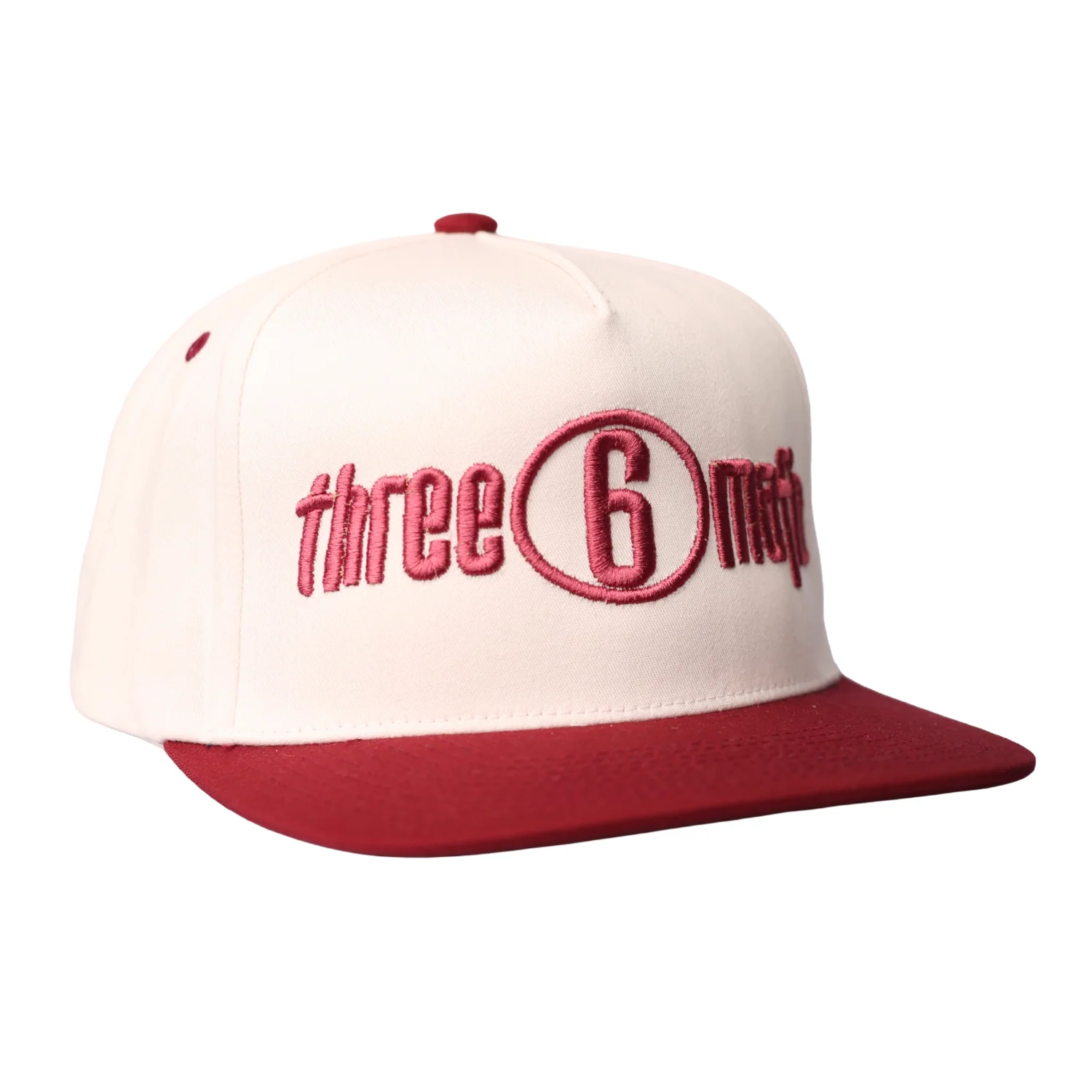 Snapback "Three 6 Mafia" Cream/Burgundy - Image 2